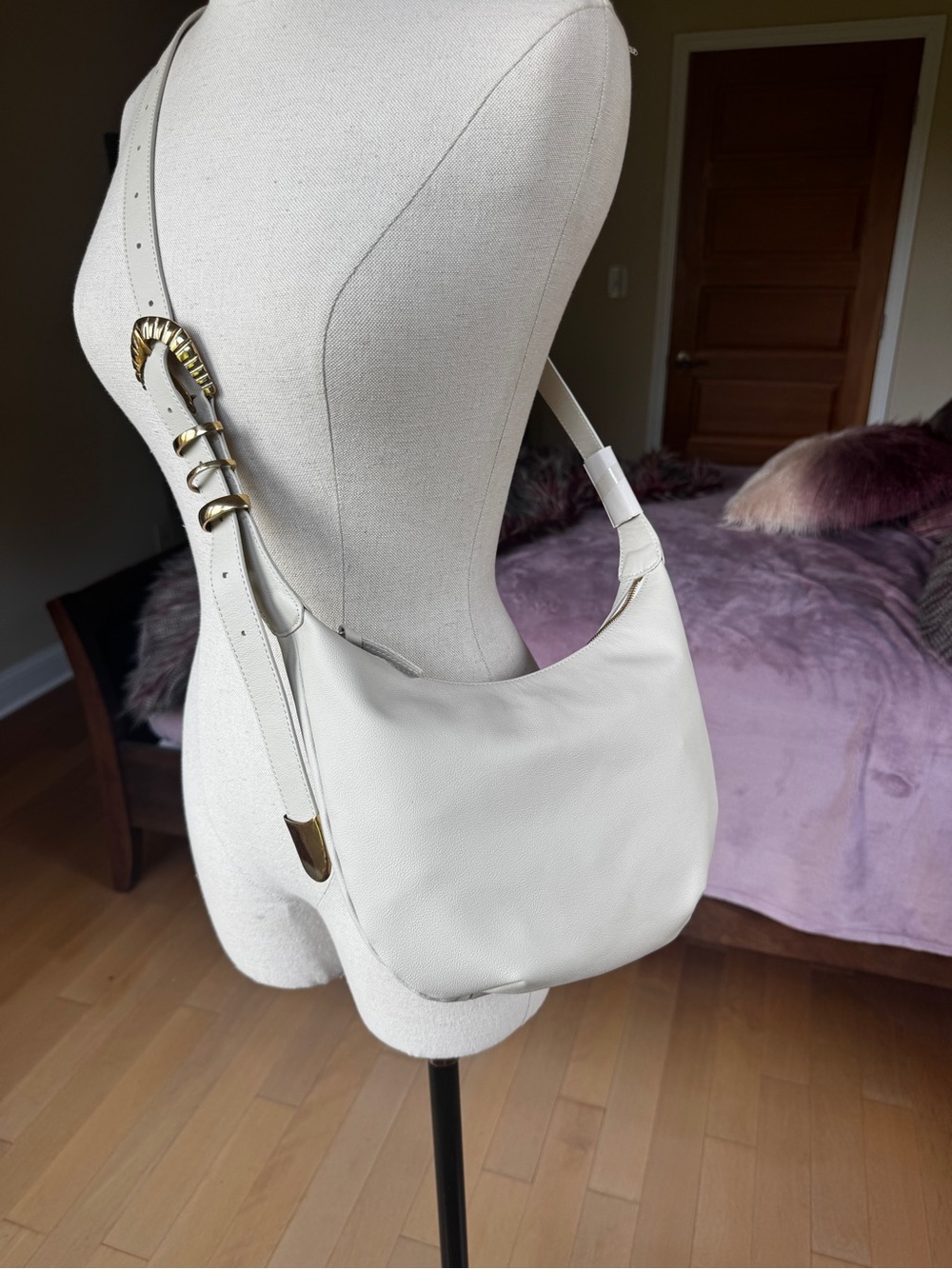 Natalie Borton Sera Crescent Bag, Kenya Edition in Bone Leather - Picture 11 of 12
